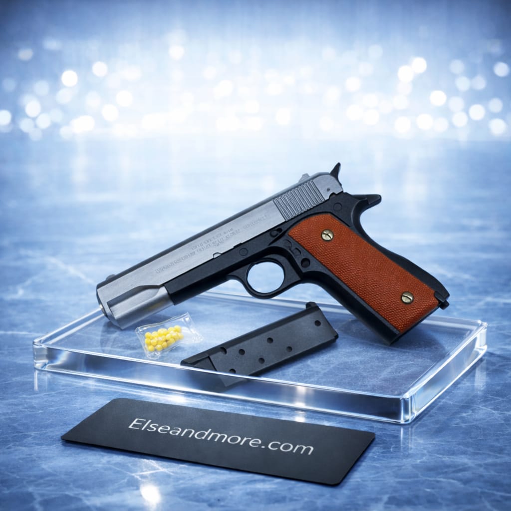 Heavy Metal Bullet Toy Gun | Real Look Pistol | Blue, Red