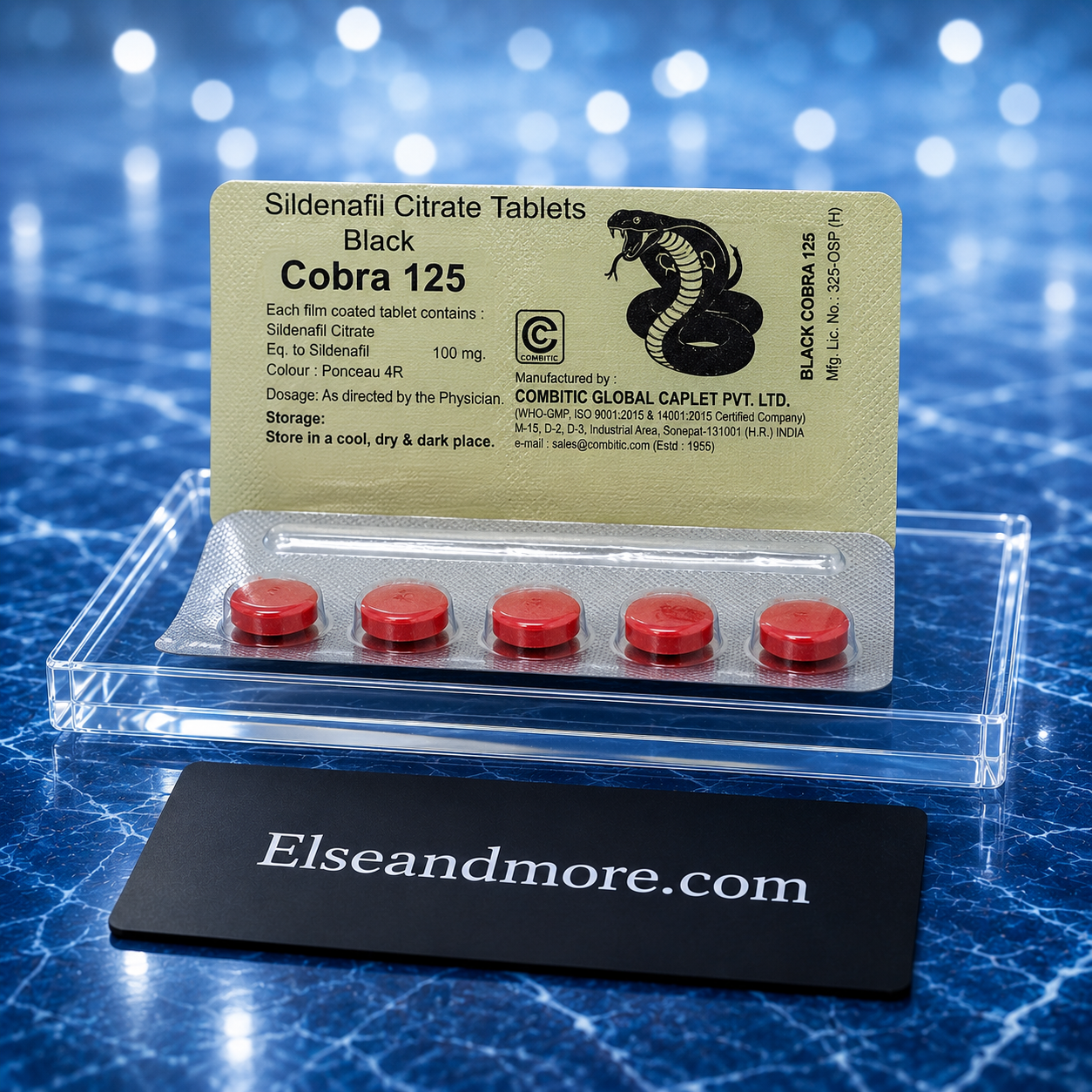 Black Cobra 125 – Sildenafil Citrate 125mg Tablets | Pack of 1 (5 Tablets)