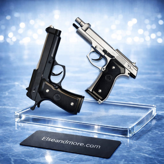 Heavy Metal Bullet Toy Gun | Real Look Pistol | Silver, Black