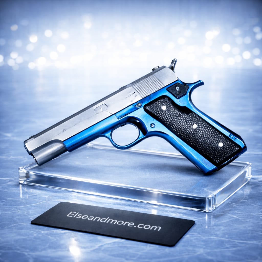 Heavy Metal Bullet Toy Gun | Real Look Pistol | Blue, Red