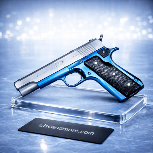 Heavy Metal Bullet Toy Gun | Real Look Pistol | Blue, Red