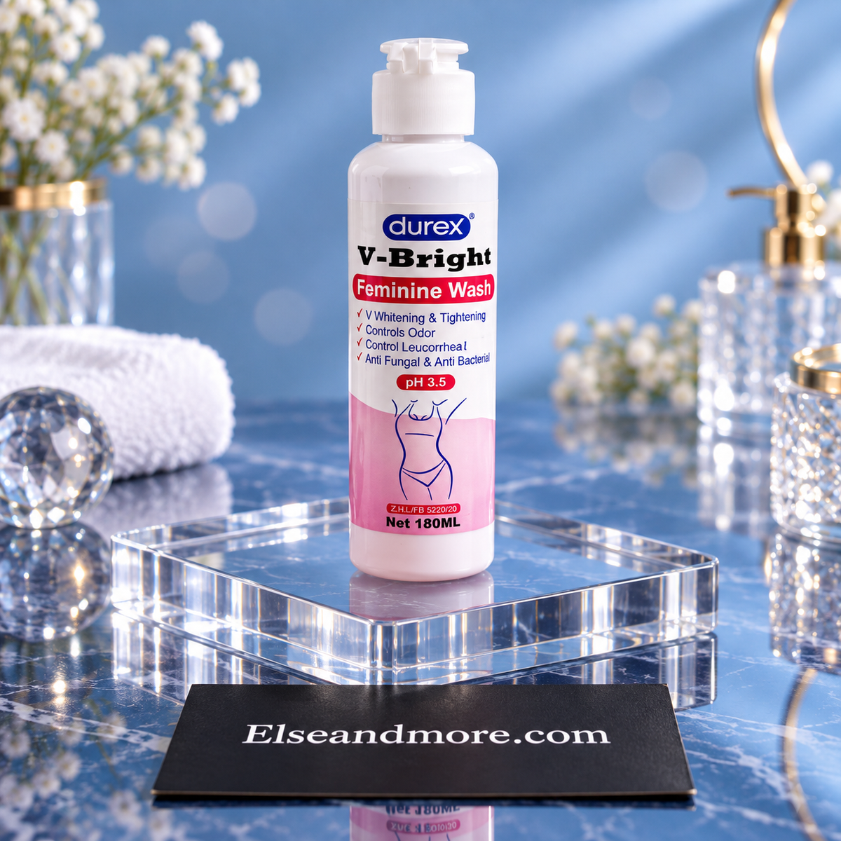 Durex V-Bright Feminine Wash – 180ML | V Whitening & Tightening,  odor control, Anti Fungal