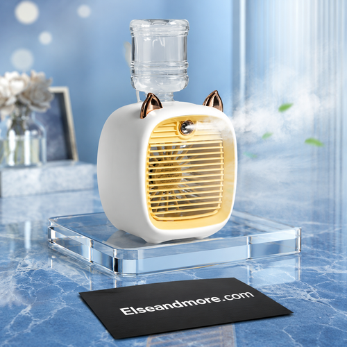 Mini Air Conditioner Portable Air Cooler Fan 3 Speed 2 Mode USB Humidifier Purifier 2400 MAH