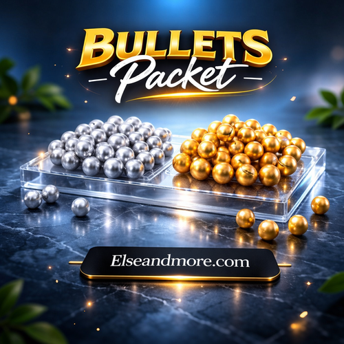 Toy Gun Bullets Packet High Quality Gold & Silver Bullets